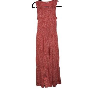 LOU & GREY‎ LOFT Sz Small Red Knit Sleeveless Maxi Dress Tiered stretch soft